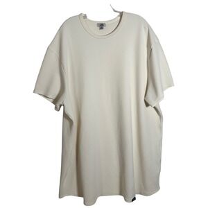 One Bone Mens Cream Textured Short Sleeve‎ T-Shirt Made in Canada Size 3 US 3X